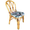 Restored Rattan Dining Side Chair W/ "Hour Glass" Back, Set of Four