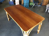 Restored Vintage Rattan "Triple Arch" Dining Room Table With Mahogany Top