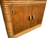 Restored Art Deco Stacked Rattan & Mahogany Sideboard Cabinet Restored Art Deco Stacked Rattan & Mahogany Sideboard Cabinet