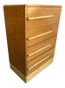 Restored Mid-century Waterfall Highboy Mahogany Dresser W/ Stacked Rattan Base Restored Mid-century Waterfall Highboy Mahogany Dresser W/ Stacked Rattan Base