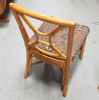 1950s Restored Rattan Set of 6 Dining Chairs Featuring X-Back and Leather Wrappings