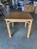 Restored 1950s "Arch" Base Rattan Games Table With Mahogany Top Restored 1950s "Arch" Base Rattan Games Table With Mahogany Top