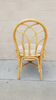 Restored Mid 20th Century Three-Strand Rattan Floral Back Dining Chairs, Set of 9