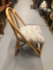 Restored Mid-Century Swoop Horseshoe Back Rattan Accent Chair
