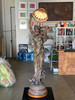 1910s Large Art Nouveau Bronze Alloy Female Nymph Sculpture Lamp by Julien Causs?
