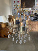 1920s Tall Hollywood Regency Crystal and Brass Chandelier W/ Three Lights 1920s Tall Hollywood Regency Crystal and Brass Chandelier W/ Three Lights