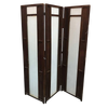 1930s Art Deco Frosted Glass and Oak Slat Folding Screen Room Divider