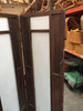 1930s Art Deco Frosted Glass and Oak Slat Folding Screen Room Divider