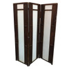 1930s Art Deco Frosted Glass and Oak Slat Folding Screen Room Divider