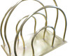 1930s Art Deco Moderne Magazine Solid Brass Rack