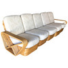 1930s Restored Art Deco Six-Strand Square Pretzel Five-Seat Sectional Sofa