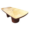 1940s Eliel Saarinen Style Dining Table with Sculpted Bases and Inlay Top