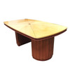 1940s Eliel Saarinen Style Dining Table with Sculpted Bases and Inlay Top