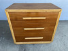 1940s Restored Mahogany Nightstand With Rattan Accents