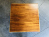 1950s Restored "X" Base Rattan Coffee Table with Mahogany Top