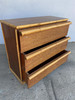 1950s Restored Modernist Mahogany Chest of Drawers W/ Rattan Pulls
