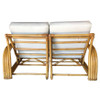 Rare Restored Museum Quality 3-Strand Rattan Settee, Paul Laszlo for Ficks Reed
