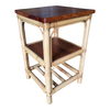 1950s Restored Rattan Square Side Table 1950s Restored Rattan Square Side Table