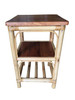 1950s Restored Rattan Square Side Table 1950s Restored Rattan Square Side Table