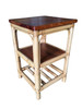 1950s Restored Rattan Square Side Table 1950s Restored Rattan Square Side Table