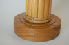 1950s Restored Round Split Rattan Table Lamp With Carved Wood Base & Wrappings 1950s Restored Round Split Rattan Table Lamp With Carved Wood Base & Wrappings