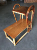 1950s Restored Tear Drop Rattan Table W/ Mahogany Tops