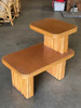 1950s Restored Vertically Stacked Rattan Side Lamp Table With Formica Tops 1950s Restored Vertically Stacked Rattan Side Lamp Table With Formica Tops
