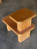 1950s Restored Vertically Stacked Rattan Side Lamp Table With Formica Tops 1950s Restored Vertically Stacked Rattan Side Lamp Table With Formica Tops