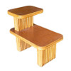 1950s Restored Vertically Stacked Rattan Side Lamp Table With Formica Tops 1950s Restored Vertically Stacked Rattan Side Lamp Table With Formica Tops