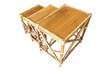 1950s Set of 3 Rattan Nesting Side Tables With Mahogany Top