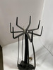 1960s Brutalist Wrought Iron Sculptural Floor Lamp With Glass Shade by Jean Maylon 1960s Brutalist Wrought Iron Sculptural Floor Lamp With Glass Shade by Jean Maylon