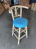 1960s Restored Rattan Bar Stools With Hour Glass Seat Back, Set of 6