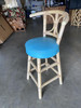 1960s Restored Rattan Bar Stools With Hour Glass Seat Back, Set of 6