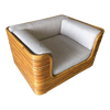 1970s Restored Full Stacked Rattan Lowboy Lounge Chair 1970s Restored Full Stacked Rattan Lowboy Lounge Chair