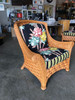 1980s Large "Big Daddy" Woven Wicker Lounge Chair With Matching Ottoman 1980s Large "Big Daddy" Woven Wicker Lounge Chair With Matching Ottoman