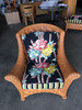 1980s Large "Big Daddy" Woven Wicker Lounge Chair With Matching Ottoman 1980s Large "Big Daddy" Woven Wicker Lounge Chair With Matching Ottoman
