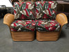 1990s "Hawaii" Rattan Fan Arm Two-Seat Sectional Settee Sofa 1990s "Hawaii" Rattan Fan Arm Two-Seat Sectional Settee Sofa