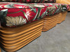 1990s "Hawaii" Rattan Fan Arm Two-Seat Sectional Settee Sofa 1990s "Hawaii" Rattan Fan Arm Two-Seat Sectional Settee Sofa