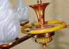 Copper Chandelier With Frosted Torch Glass by Chase