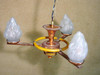 Copper Chandelier With Frosted Torch Glass by Chase