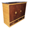 Rare Restored Bespoke Rattan & Mahogany TV Stereo Cabinet W/ Component Rack Rare Restored Bespoke Rattan & Mahogany TV Stereo Cabinet W/ Component Rack