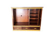 Rare Restored Bespoke Rattan & Mahogany TV Stereo Cabinet W/ Component Rack Rare Restored Bespoke Rattan & Mahogany TV Stereo Cabinet W/ Component Rack
