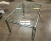 Art Deco Chrome & Glass Machined Dining Table or Desk in the Style of Edgar Brandt