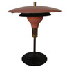 Art Deco Style Pink Saucer Table Lamp With Black and Brass Accents