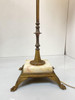 Brass and Marble Regency Floor Lamp With Shade , Circa 1930