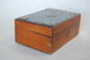 Edwardian Keepsake Box With Brass Corner Cut Outs Detail Trim Accents, Circa 1900