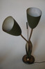 Green Enamel Double Gooseneck Adjustable Calla Lily Desk Lamp.