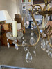 Hollywood Regency Crystal and Brass Three Lights Chandelier Hollywood Regency Crystal and Brass Three Lights Chandelier