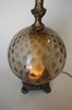 Hollywood Regency Smoked Bubble Glass Table Lamps With Inner Glowing Accent Light