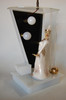 Lucite Table Lamp by Moss Lighting W/ Ceramic Figurine by Hedi Schoop
